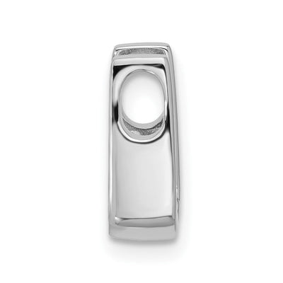 14K White Gold Holds Stone Slide Mounting Fits up to Regular/ Fancy or Reversible Omega, 14 x 8mm