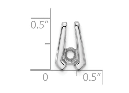 14k White Gold Holds Stone Slide Mounting Fits up to Regular/ Fancy or Reversible Omega (Style XSW67)