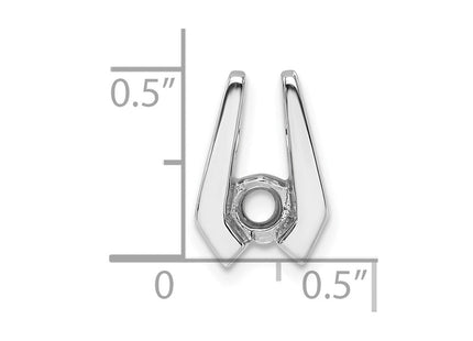 14k White Gold Holds Stone Slide Mounting Fits up to Regular/ Fancy or Reversible Omega (Style XSW68)
