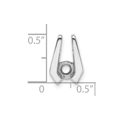14K White Gold Holds Stone Slide Mounting Fits up to Regular/ Fancy or Reversible Omega, 15 x 10mm
