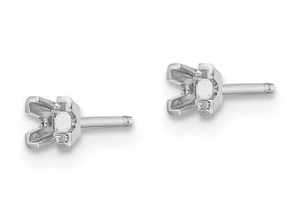 14K white gold stud earrings, alternate view