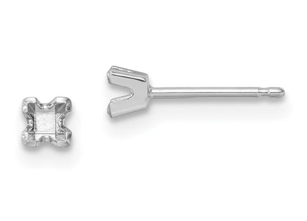 14K white gold stud earrings