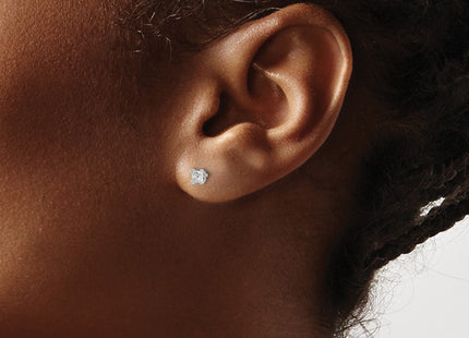 14K white gold diamond earrings, another view