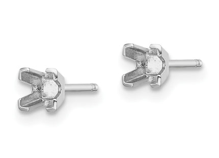 14K white gold stud earrings, alternate view