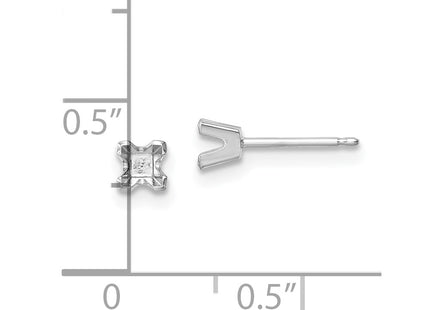14K white gold stud earrings, another view