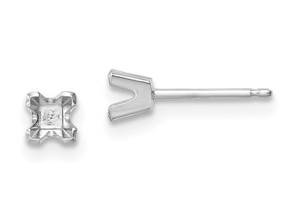 14K white gold stud earrings