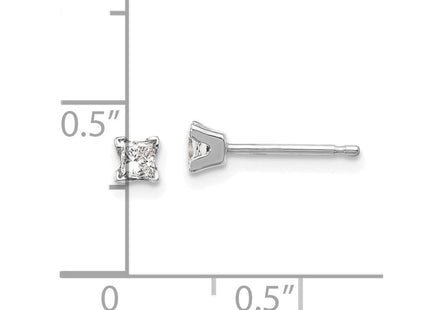 14K white gold diamond earrings, alternate view