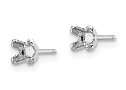 14K white gold diamond earrings, alternate view