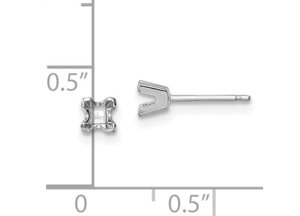 14K white gold diamond earrings, another view