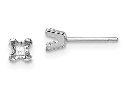 14k White Gold Earrings Style XWAP3 - Classique Jewelry Inc.