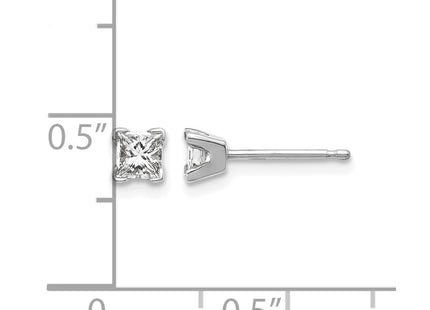 14K white gold diamond earrings, alternate view