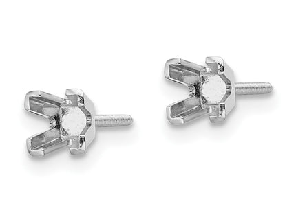 14K white gold stud earrings, alternate view