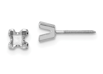 14K white gold stud earrings