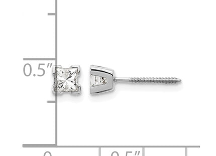 14K white gold diamond earrings, alternate view