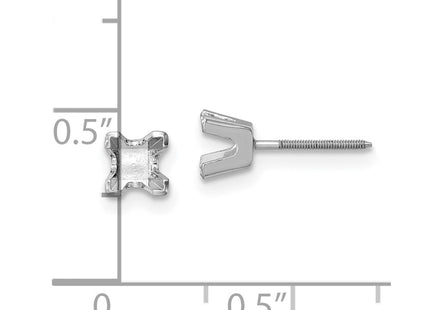 14K white gold stud earrings, another view