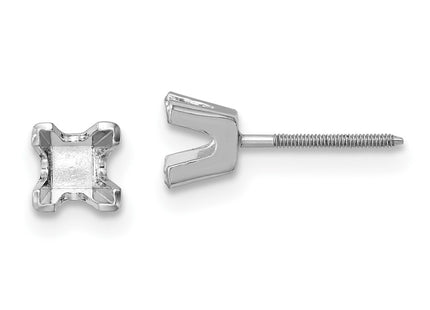 14K white gold stud earrings