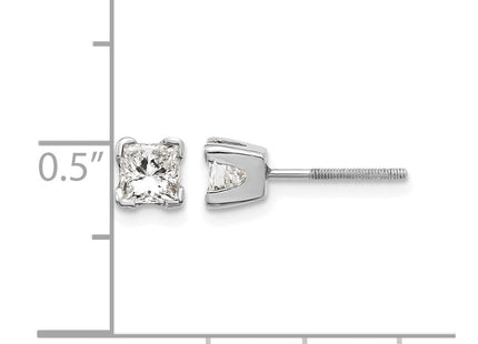 14K white gold diamond earrings, alternate view