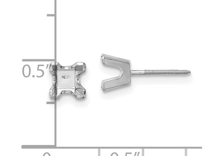 14K white gold stud earrings, another view