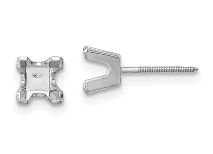 14K white gold stud earrings