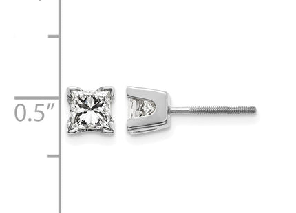 14K white gold diamond earrings, alternate view