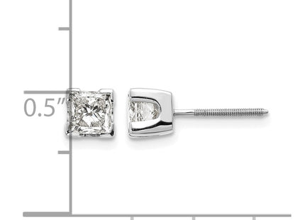 14K white gold stud earrings, alternate view