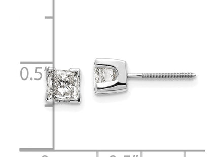 14K white gold diamond earrings, alternate view