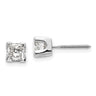 14k White Gold AAA Quality Complete Princess Cut Diamond Earrings