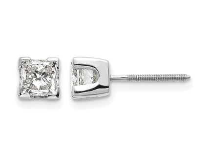 14K white gold stud earrings