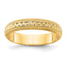 14k Design Etched Wedding Band Size 5.5