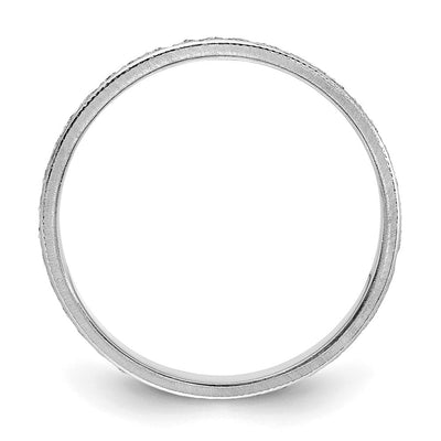 14K White Gold Design Etched Wedding Band