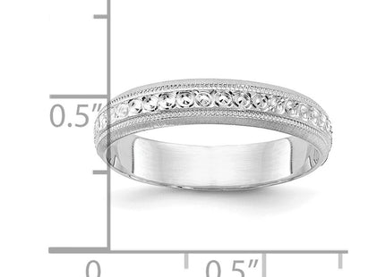 14K white gold wedding band, another view