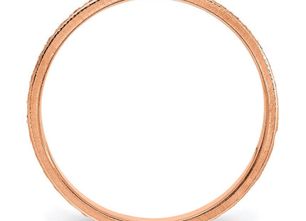 14K rose gold wedding band, alternate view