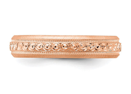 14K rose gold wedding band, further view
