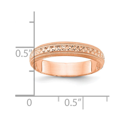 14K Rose Gold Design Etched Wedding Band