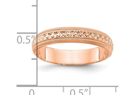 14K rose gold wedding band, another view
