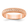 14k Rose Gold Design Etched Wedding Band Size 5.5