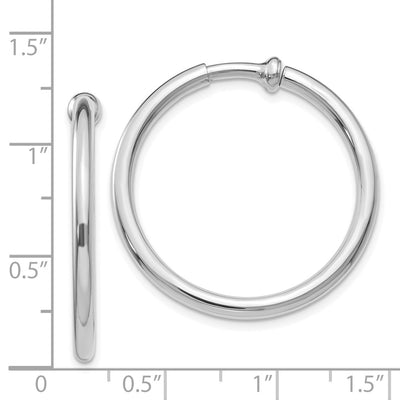 14K White Gold Non-pierced Earring Hoops Earrings
