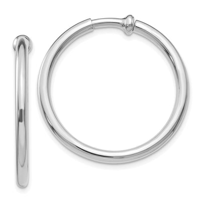 14K White Gold Non-pierced Earring Hoops Earrings
