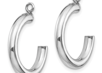 14k White Gold Polished Tube Hoop Earring Jackets (Style XWJ6)