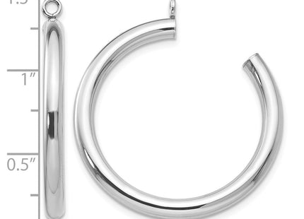 14K white gold hoop earrings, further view