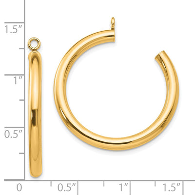 14K Polished Tube Hoop Earring Jackets