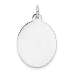 14K White Gold Plain .027 Gauge Oval Engravable Disc Charm, 27 x 16.5mm view