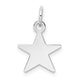 14K White Gold Plain .013 Gauge Engravable Star Charm