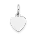 14K White Gold Plain .011 Gauge Engravable Heart Charm, 14 x 9mm