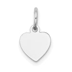 14K White Gold Plain .011 Gauge Engravable Heart Charm, 14 x 9mm view