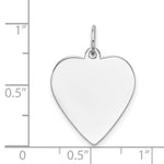 14K White Gold Plain .011 Gauge Engravable Heart Charm, 24 x 18mm view