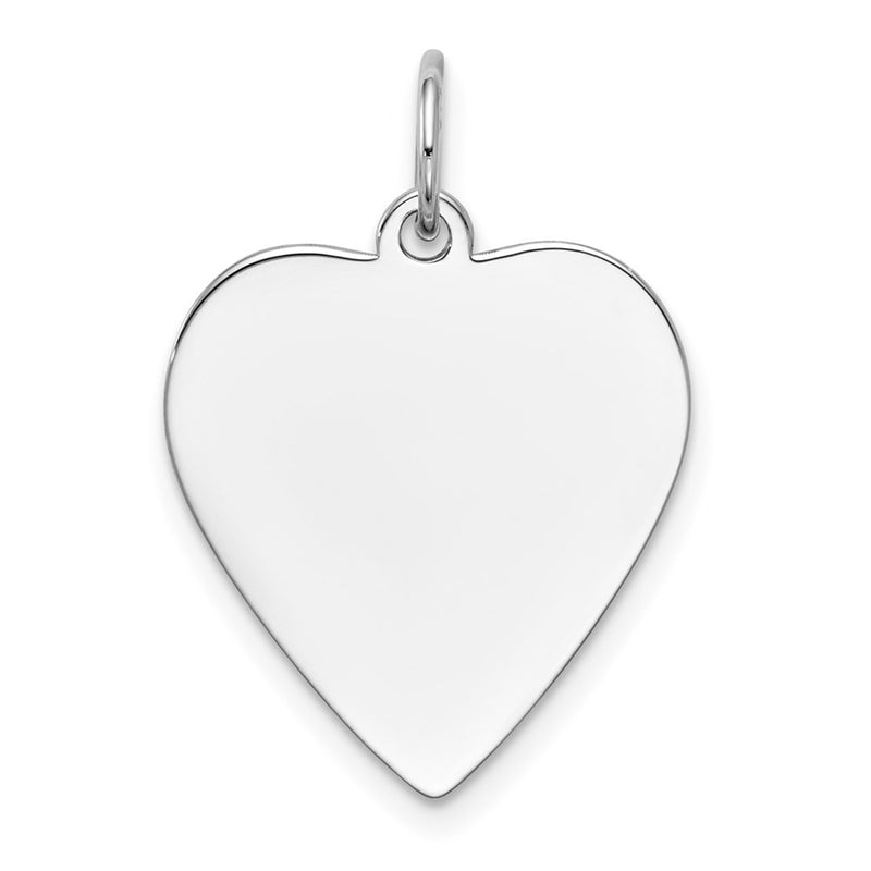 14K white gold heart charm