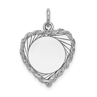 14K white gold heart charm