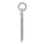 14K White Gold Etched Design .013 Gauge Engravable Heart Charm, 28 x 19mm view