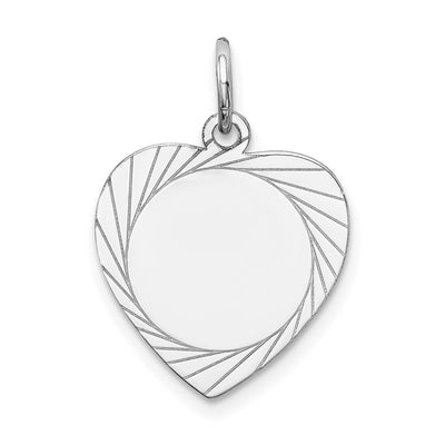 14K white gold heart charm